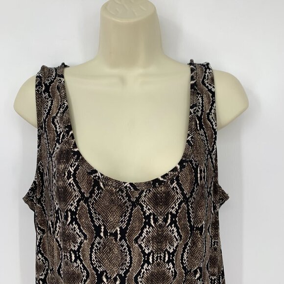 Calvin Klein jersey knit jumpsuit python snake print sleeveless stretch cozy 14 - Picture 2 of 4